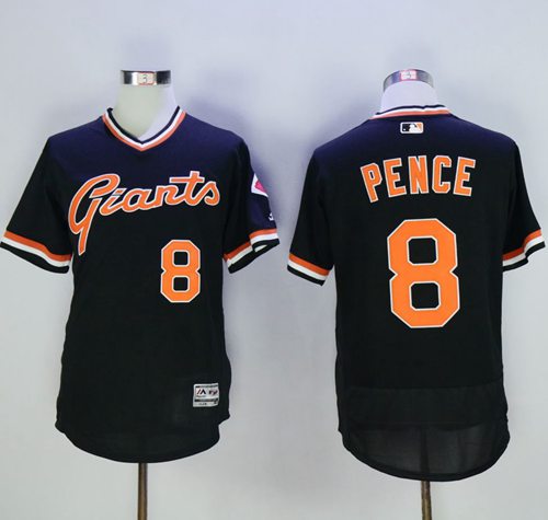 Giants #8 Hunter Pence Black Flexbase Authentic Collection Cooperstown Stitched MLB Jersey